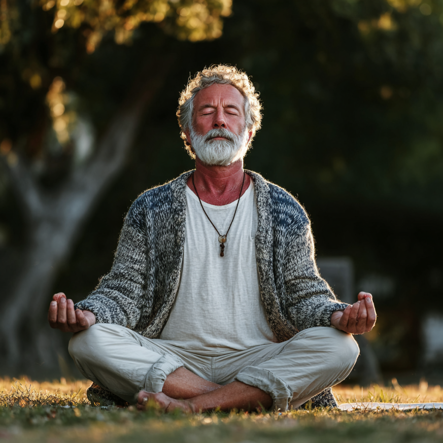 Група людей виконує м'які вправи йоги